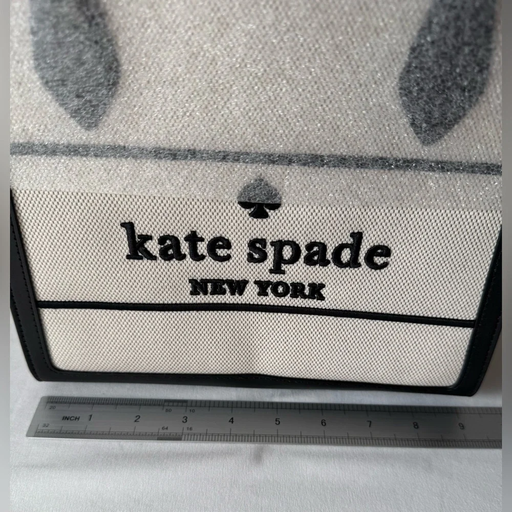 Kate Spade Ellie Canvas Small Tote Black&White Ellie Canvas Small Tote KK098 NWT